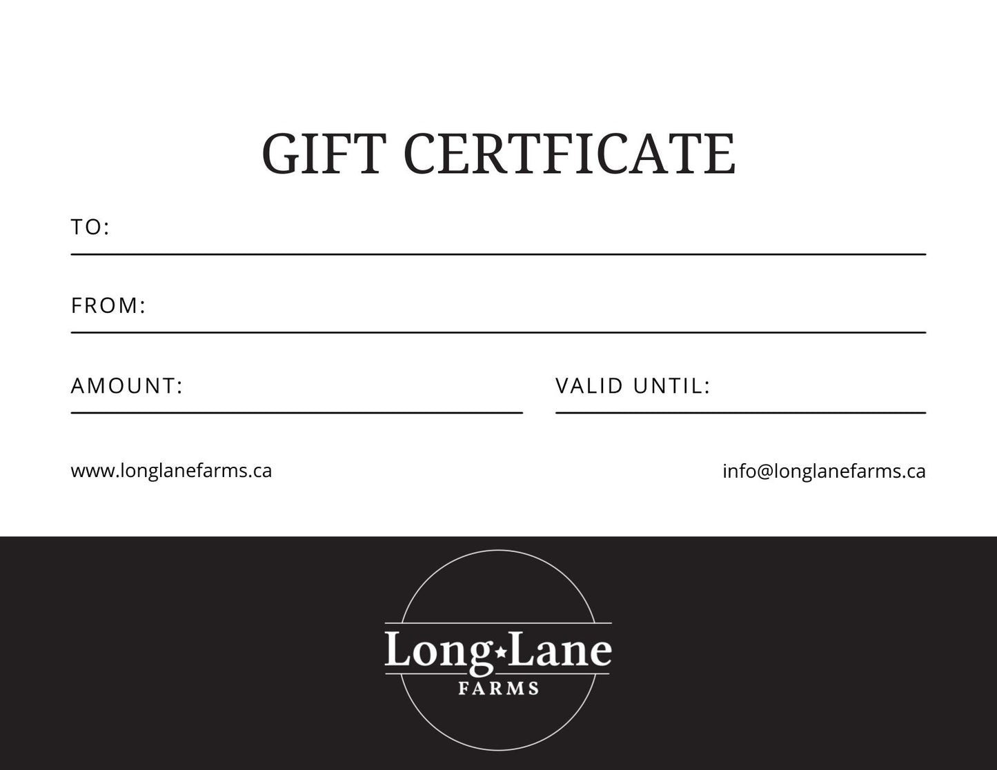 Long Lane Farms Gift Card